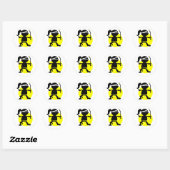 Ninja Girl Ronde Sticker (Vel)
