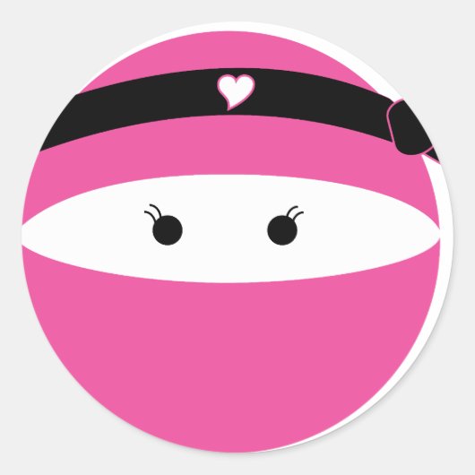 Ninja Girl Ronde Sticker (Voorkant)