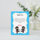 Ninja - Hartelijk dank - Warrior kinderen Birthday Bedankkaart (Staand voorkant)