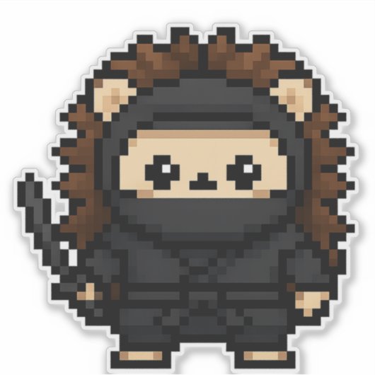 Ninja Hedgehog 6x6 Sticker (Voorkant)