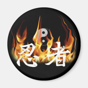Ninja in brand magneet