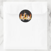 Ninja in brand ronde sticker (Tas)