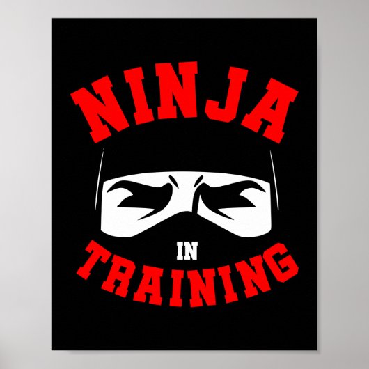 Ninja in het trainen van krijgskunst Karate Poster (Voorkant)