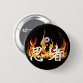 Ninja in het vuur ronde button 5,7 cm (Voorkant /achterkant)