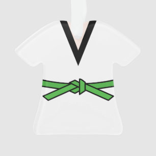 Ninja in opleiding groene gordel op maat ornament