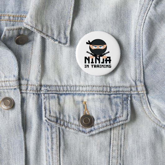 Ninja in opleiding ronde button 5,7 cm (In situ)