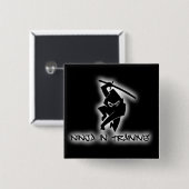 ninja in opleiding vierkante button 5,1 cm (Voorkant /achterkant)