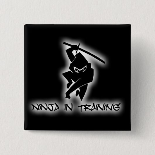 ninja in opleiding vierkante button 5,1 cm (Voorkant)
