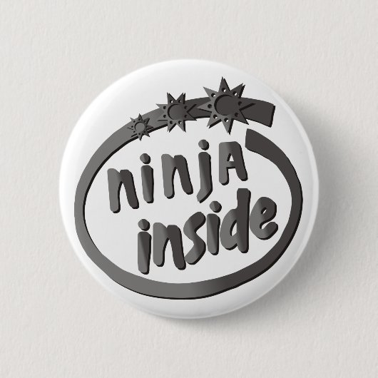 Ninja Inside. Ronde Button 5,7 Cm (Voorkant)