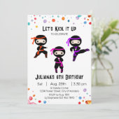 Ninja Invitation anniversaire - Filles Ninja Party (Debout devant)
