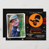 Ninja invitation anniversaire invitation guerrier  (Devant / Derrière)