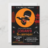 Ninja invitation anniversaire invitation guerrier  (Devant)