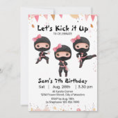 Ninja Invitation anniversaire - Ninja Girl Party (Devant)