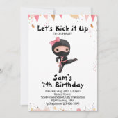 Ninja Invitation anniversaire - Ninja Girl Party (Devant)