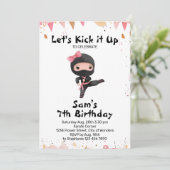 Ninja Invitation anniversaire - Ninja Girl Party (Debout devant)