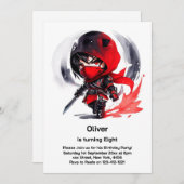 Ninja Invitation d'anniversaire (Devant / Derrière)