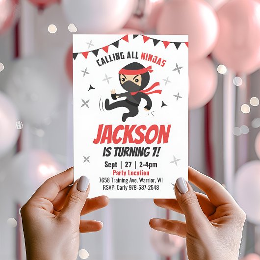 Ninja Invitation d'anniversaire