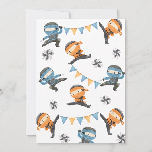 Ninja Invitation d'anniversaire | Ninja Party Invi (Dos)