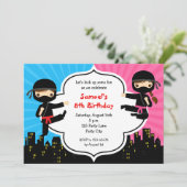 Ninja Invitations Anniversaire Garçon Girl Twins S (Debout devant)