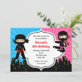 Ninja Invitations Anniversaire (Garçon Jumelles Ju (Debout devant)