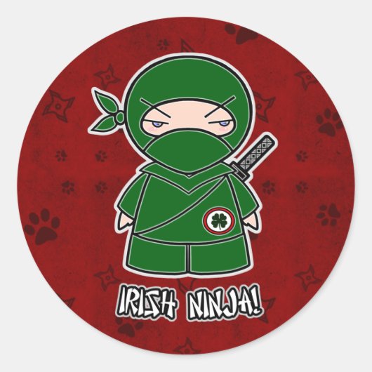 Ninja irlandais ! En Sticker rouge (Devant)