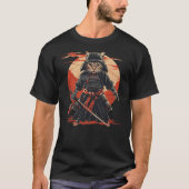 Ninja Japanese Art Samurai Cat Kitten T-shirt (Voorkant)