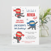 Ninja Karate Anniversaire Fête Invitations (Debout devant)