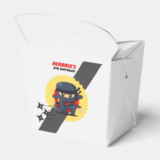Ninja Karate Verjaardagsfeestje Custom Favor Box Bedankdoosjes (Achterkant)