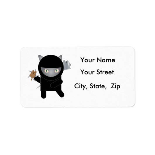 Ninja Kat Adresetiketten Etiket (Voorkant)