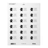 Ninja Kat Adresetiketten Etiket (Full Sheet)