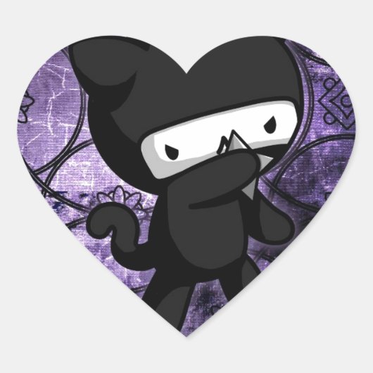 Ninja Kat Hart Sticker (Voorkant)