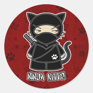 Ninja Kat! In rode Sticker
