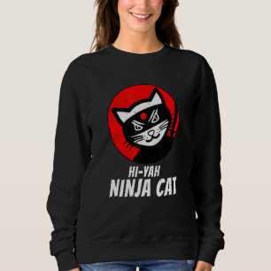 Ninja kat verdrietig T-shirt voor kat miauw katana