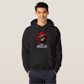 Ninja kat verdrietig T-shirt voor kat miauw katana (Voorkant volledig)