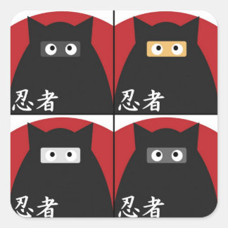 Ninja Kat Vierkante Stickers