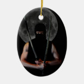 Ninja kerstversiering keramisch ornament (Voorkant)