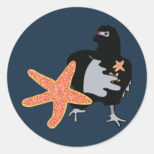 Ninja Kip Ronde Sticker (Voorkant)
