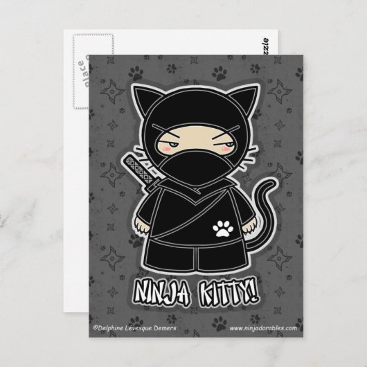 Ninja Kitty ! Carte postale (Devant / Derrière)