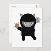 Ninja Kitty Cat Kawaii Schattige Briefkaart (Voorkant / Achterkant)