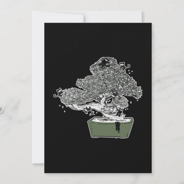 Ninja Kitty Cats Bonsai Tree Japanse boeddhist Zen (Voorkant)