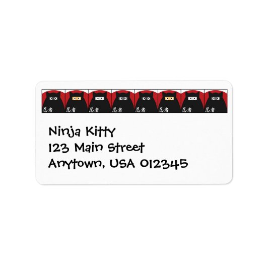 Ninja Kitty Étiquette de adresse (Devant)