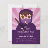Ninja Learn Ninjutsu kinderen Birthday party Kaart (Voorkant)