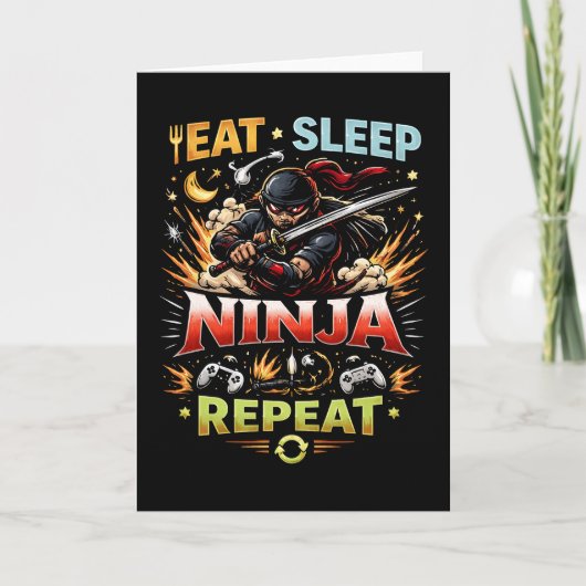 Ninja Levenslus Feestdagen Kaart (Voorkant)