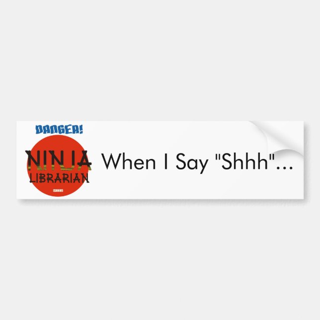 Ninja Librarian Bumpersticker (Voorkant)