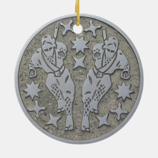 Ninja Manhole Keramisch Ornament (Achterkant)