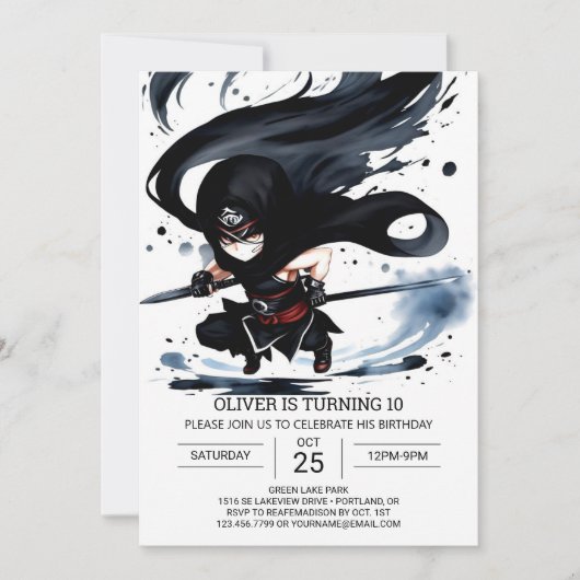Ninja Martial Arts grillige verjaardag Kaart (Voorkant)