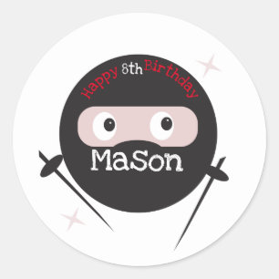 Ninja Martial Arts Karate Jongens Verjaardag Ronde Sticker