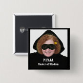 Ninja: Meester van Wisdom Vierkante Button 5,1 Cm (Voorkant /achterkant)