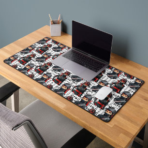 Ninja Meisjes Anime Met Tekst Patroon Ontwerp Bureaumat