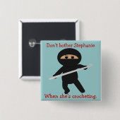 Ninja met de Button van Crochet Hook (Voorkant /achterkant)